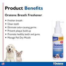 Load image into Gallery viewer, Zymox Oratene Breath Freshener spray with benefits for pet dental care, freshens breath, cleans teeth, and prevents plaque.