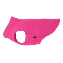 Load image into Gallery viewer, Fleece Vest in bright pink color, soft fleece material for dogs, with built-in leash attachment for convenience.