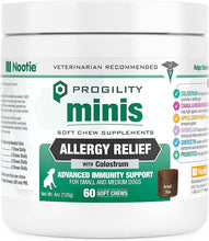 Load image into Gallery viewer, Progility Allergy Relief Soft Chew for dogs, supports immune health with colostrum and probiotics, 60 soft chews.