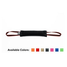 Load image into Gallery viewer, Viper French Linen Tug Dog Toy in black with handles, showcasing available colors for interactive dog play.