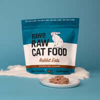 Load image into Gallery viewer, RAWR Rabbit Cat Food, 2.5lb bag, ideal for kitties with allergies or sensitivities, featuring quality ingredients.
