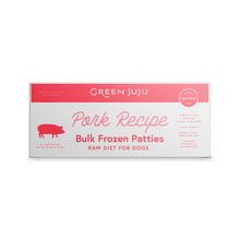 Load image into Gallery viewer, Green Juju Bulk Frozen Pork Recipe for dogs, raw diet, complete nutrition with pastured pork ingredients.