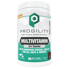 Load image into Gallery viewer, Progility Multi-vitamin Soft Chew 90cnt for dogs, supports overall health with taurine and essential nutrients.