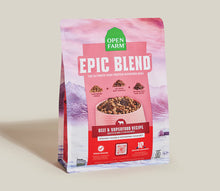 Load image into Gallery viewer, Open Farm Epic Beef & Superfood Blend dry dog food packaging showcasing high protein kibble and superfoods.
