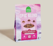 Load image into Gallery viewer, Open Farm Epic Blend Salmon & Superfood Dry Dog Food package featuring high protein kibble and salmon morsels.