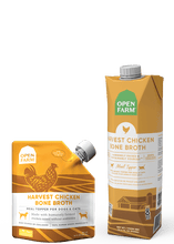 Load image into Gallery viewer, Open Farm Harvest Chicken Bone Broth packaging for pets, nutrient-rich, high-protein meal topper.