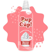 Load image into Gallery viewer, Pup Cup frozen whipped cream in bacon flavor for dogs, packaged in a pink spray can.