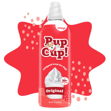 Load image into Gallery viewer, Pup Cup Frozen Whipped Cream for dogs, featuring an original flavor in a red canister, perfect for pet indulgence.