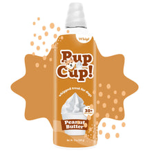 Load image into Gallery viewer, Pup Cup frozen whipped treat for dogs with peanut butter flavor, packaged in a spray canister.