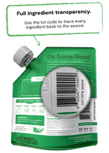 Load image into Gallery viewer, Open Farm Homestead Turkey Bone Broth pouch showcasing ingredient transparency and feeding guide.