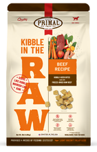 Load image into Gallery viewer, Kibble in the Raw Dog Food Beef Recipe bag, featuring freeze-dried raw beef and fresh ingredients for optimal nutrition.
