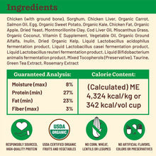 Load image into Gallery viewer, Ingredients list for Kibble in the Raw Small Breed Chicken Recipe, featuring organic and high-quality components.