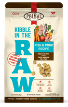 Load image into Gallery viewer, Kibble in the Raw Fish & Pork Recipe dog food, made with wild-caught fish and crate-free pork for optimized nutrition.