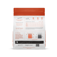 Load image into Gallery viewer, Green Juju Frozen Raw Beef packaging back view with ingredients and feeding instructions.