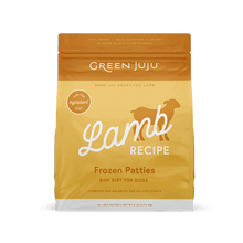 Load image into Gallery viewer, Green Juju Frozen Raw Lamb patties, grass-fed, limited ingredient diet for dogs, complete nutrition.
