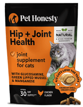 Load image into Gallery viewer, Pet Honesty Cat Hip & Joint Health supplement, chicken flavor, dual-textured for joint support and mobility.