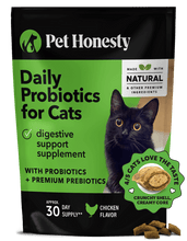 Load image into Gallery viewer, Pet Honesty Daily Probiotics for Cats 30-day supply, chicken flavor, promotes digestive health and immune support.