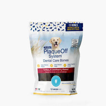 Load image into Gallery viewer, ProDen PlaqueOff Dental Care Bones pack, turkey cranberry flavor, for tartar and plaque control with omega fatty acids.