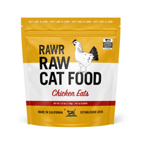 Load image into Gallery viewer, RAWR Cat Sliders Chicken 2.5lb packaging featuring a chicken illustration, made in California.