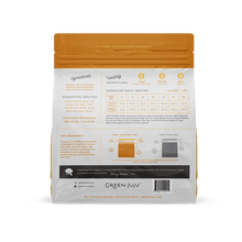 Load image into Gallery viewer, Back of Green Juju Frozen Raw Lamb packaging with ingredients, feeding instructions, and nutritional analysis.