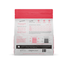 Load image into Gallery viewer, Back packaging of Green Juju Frozen Raw Pork, showing ingredients, feeding instructions, and guaranteed analysis.