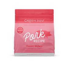 Load image into Gallery viewer, Green Juju Frozen Raw Pork Recipe for dogs, made with pasture-raised pork and limited ingredients, complete nutrition.