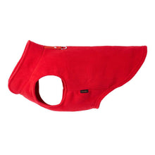 Load image into Gallery viewer, Fleece Vest in vibrant red color, made of soft fleece for dog comfort and warmth with built-in leash attachment.