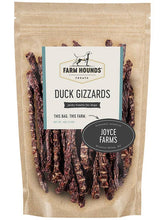 Load image into Gallery viewer, Farm Hounds Duck Gizzards dog treats in resealable bag sourced from Joyce Farms.