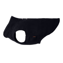 Load image into Gallery viewer, Fleece Vest for dogs in black, soft fleece material with built-in leash attachment and pullover design for comfort.