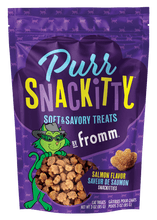 Load image into Gallery viewer, Fromm Purrsnackitty Treats 3oz, soft and savory salmon flavor cat treats, perfect for training and rewarding pets.