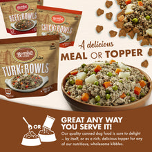Load image into Gallery viewer, Fromm Bonnihill Farms Turkey Bowls with Beef and Chicken Bowls, nutritious meal for pets, versatile as meal or topper.