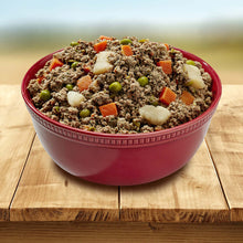 Load image into Gallery viewer, Bowl of Fromm Bonnihill Farms BeefiBowls featuring cooked beef, veggies, and balanced nutrition for pets.