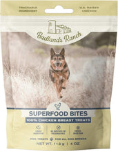 Load image into Gallery viewer, Badlands Ranch 100% Chicken Freeze Dried Bites for dogs, healthy protein-rich treats in 4oz package.