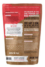 Load image into Gallery viewer, Back of Bones & Co Barkin' Beef Recipe packaging detailing ingredients and feeding instructions for dogs.