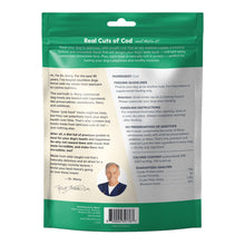 Load image into Gallery viewer, Back packaging of Dr. Marty Cod Crackers, featuring feeding guidelines, ingredients, and nutritional analysis for dogs.