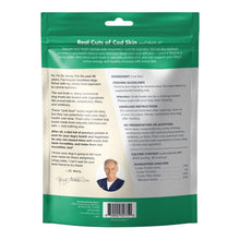 Load image into Gallery viewer, Back of Dr. Marty Cod Crispies Treat package showing ingredients, feeding guidelines, and no preservatives or additives.