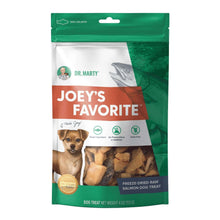 Load image into Gallery viewer, Dr. Marty's Joey's Favorite 4oz freeze-dried raw salmon dog treats, rich in protein and omega-3s for healthy pups.