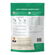 Load image into Gallery viewer, Back packaging of Dr. Marty Nature's Blend showing freeze-dried raw food information and feeding recommendations.