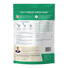 Load image into Gallery viewer, Back packaging of Dr. Marty Nature's Sensitivity Select dog food, explaining freeze-drying benefits and feeding recommendations.
