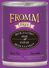 Load image into Gallery viewer, Fromm Duck A La Veg Pate 12oz can, grain-free dog food with duck and vegetables.