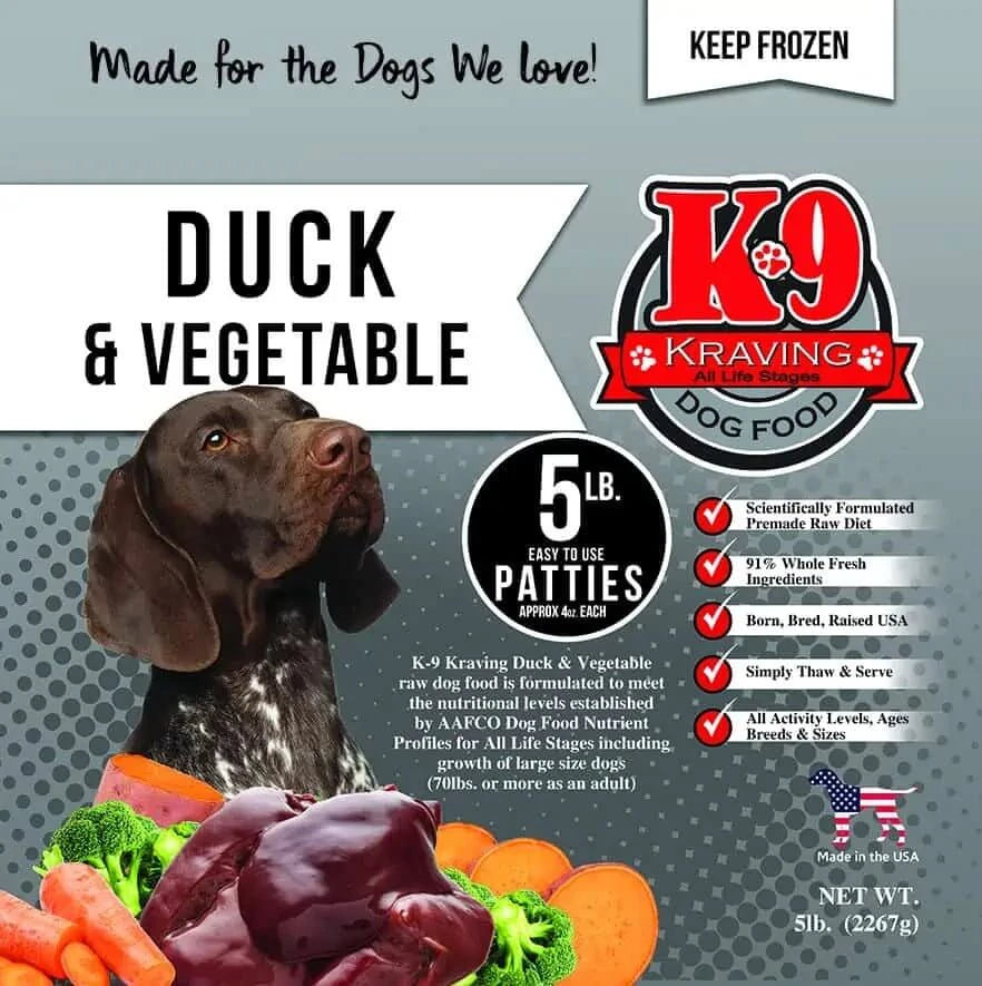 K9 Kraving Raw Duck and Vegetable