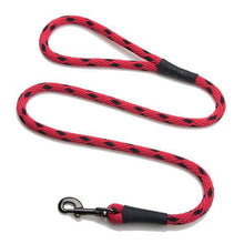 Load image into Gallery viewer, Mendota Snap Leash in vibrant red and black rope, perfect for walking or exercise, handmade in the U.S.A.