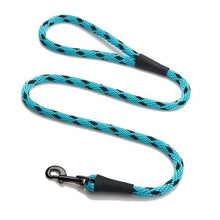 Load image into Gallery viewer, Mendota Snap Leash - Large 1/2" handmade braided leash in vibrant blue for dogs, perfect for walking and exercise.