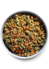 Load image into Gallery viewer, Bowl of Open Farm gently cooked chicken and brown rice recipe with veggies and grains.