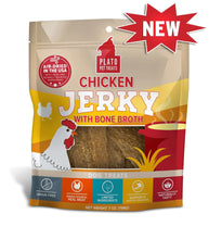 Load image into Gallery viewer, Plato Chicken Jerky with Bone Broth packaging featuring air-dried dog treats, grain-free, and limited ingredients.