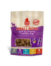 Load image into Gallery viewer, Plato Small Bites dog treats made with real lamb, grain-free, perfect for training small dogs.