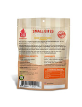 Load image into Gallery viewer, Plato Organic Chicken Small Bites bag showing ingredients and nutritional benefits, grain-free and made with organic chicken.