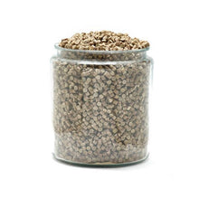 Load image into Gallery viewer, Glass jar filled with Polka Dog bulk dehydrated duck biscuits for dogs.