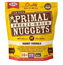 Load image into Gallery viewer, Primal Raw Freeze-Dried Rabbit Formula for dogs, 85% rabbit and 15% organic produce, 14 oz packaging.