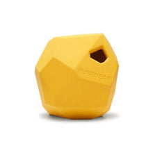Load image into Gallery viewer, Ruffwear Gnawt-a-Rock durable throw toy in yellow, designed for erratic bounces and treat dispensing.